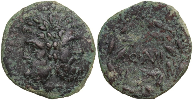 Sicily. Panormos. Roman Rule, after 212 BC. AE 22 mm. Obv. Laureate head of Janu...