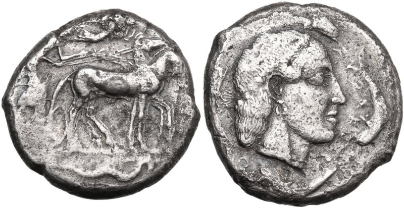 Sicily. Syracuse. Second Democracy (466-406 BC). AR Tetradrachm. Struck circa 46...