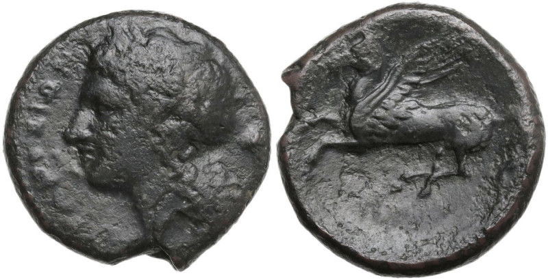 Sicily. Syracuse. Agathokles (317-289 BC). AE 18 mm. Obv. Laureate head of Apoll...