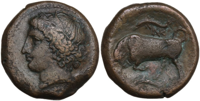 Sicily. Syracuse. Agathokles (317-289 BC). AE 23 mm. Obv. Head of Persephone lef...