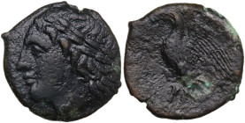 Sicily. Syracuse. Hiketas (287-278 BC). AE 20 mm. Obv. Laureate head of Zeus Hellanios left. Rev. Eagle standing left on thunderbolt, wings open. CNS ...