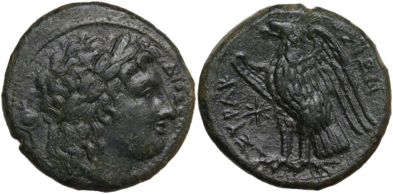 Sicily. Syracuse. Hiketas (287-278 BC). AE 24 mm. Obv. Laureate head of Zeus Hel...