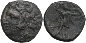 Sicily. Syracuse. Pyrrhos (278-276 BC). AE 21 mm. Obv. Head of Herakles left; wearing lion's skin. Rev. Athena Promachos right; behind, wreath. CNS II...