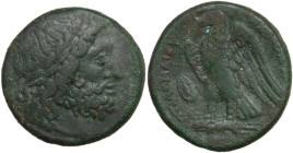 Sicily. Syracuse. Hieron II (274-215 BC). AE 27 mm, imitating Ptolemy II Philadelphos, struck after 265 BC. Obv. Laureate head of Zeus right. Rev. Eag...