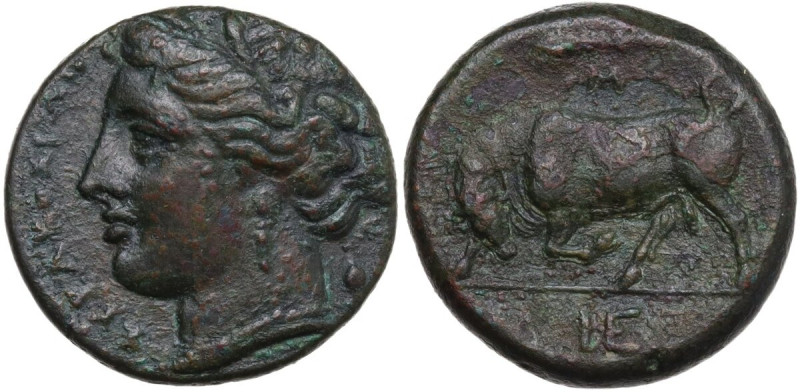 Sicily. Syracuse. Hieron II (274-215 BC). AE 18 mm. Obv. Head of Persephone left...