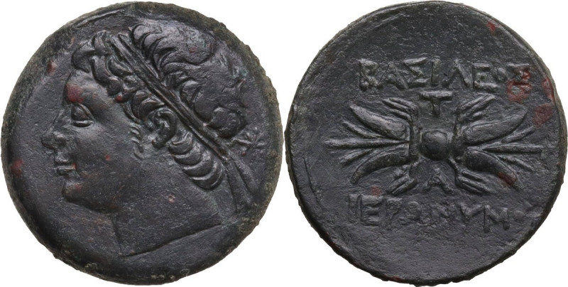 Sicily. Syracuse. Hieronymos (215-214 BC). AE 23mm. Obv. Diademed head left. Rev...