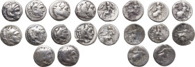 Continental Greece. Kings of Macedon. Lot of 10 AR Drachms.