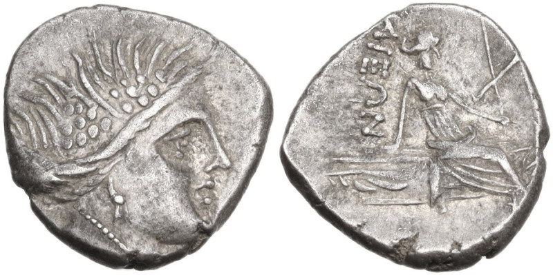Continental Greece. Euboia, Histiaia. AR Tetrobol, 338-304 BC. Obv. Head of nymp...