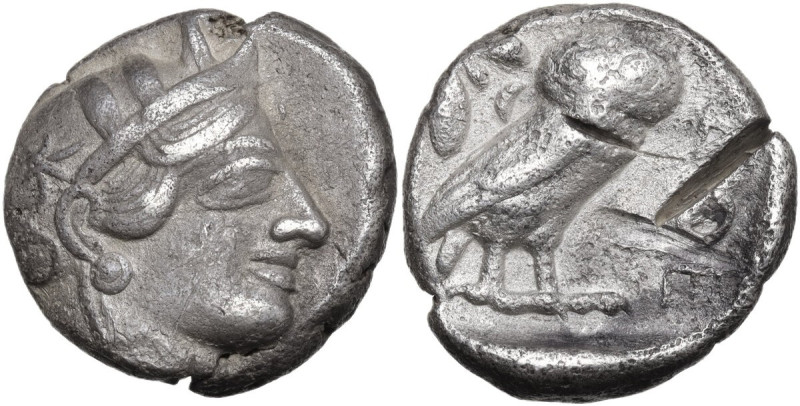 Continental Greece. Attica, Athens. AR Tetradrachm, c. 454-404 BC. Obv. Head of ...