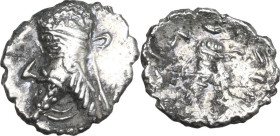Greek Asia. Persis. Vadfradad (Autophradates) V (Late 1st-early 2nd century AD). AR Obol. Obv. Bust left, wearing diadem and Parthian-style tiara. Rev...
