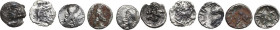 Greek Asia. Persis. Lot of 5 AE obols, 1st-2nd century AD. Obv. Bust left, wearing diadem and Parthian-style tiara. Rev. Diademed and draped bust left...