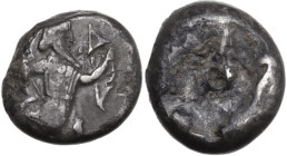 Greek Asia. Persia, Achaemenid Empire. Artaxerxes I (465-424 BC) to Dareios III (336-330 BC). AR Siglos, 450-330 BC. Obv. King in running-kneeling sta...