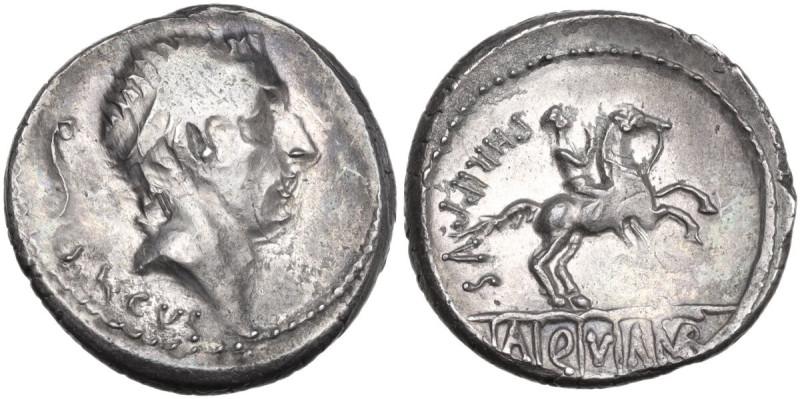 L. Marcius Philippus. Denarius, 56 BC. Obv. Diademed head of Ancus Marcius right...