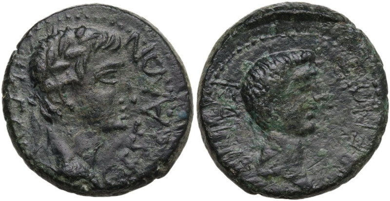 Augustus (27 BC - 14 AD). AE 22 mm, Thessalonika mint (Macedonia), 4-14. Obv. La...