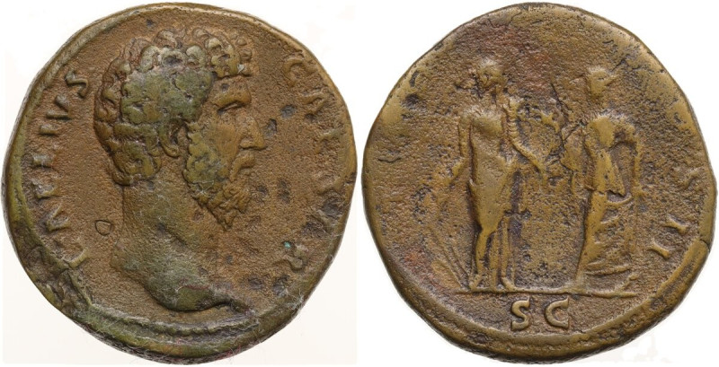 Aelius Caesar (136-138). AE Sestertius, 137 AD. Obv. L AELIVS CAESAR. Head of Lu...