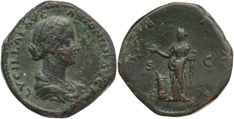 Lucilla, wife of Lucius Verus (died 183 AD). AE Sestertius, 164-169. Obv. LVCILL...