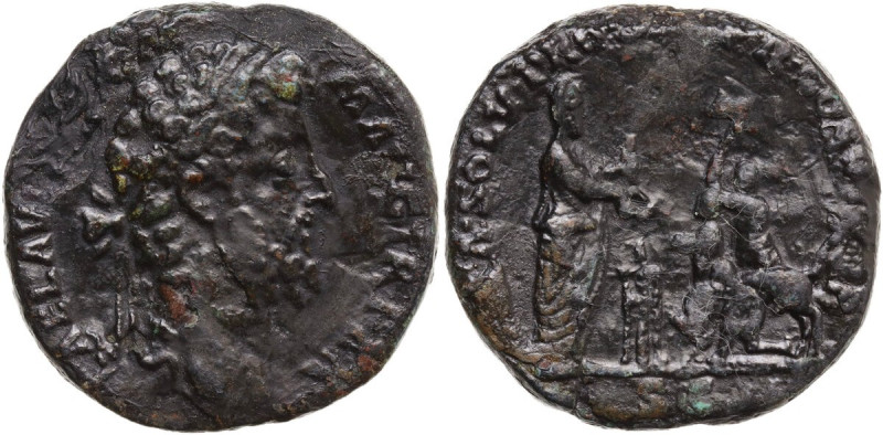 Commodus (177-192). AE Sestertius, 191 AD. Obv. Head of Commodus, laureate, righ...