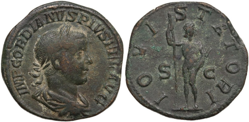 Gordian III (238-244). AE Sestertius. Struck AD 241-early 243. Obv. Laureate, dr...