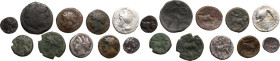 Greek Italy and Sicily. Multiple lot of ten (10) unclassified AR/AE coins. AR/AE.