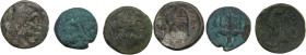 Greek Italy and Sicily. Multiple lot of three (3) AE coins. AE.