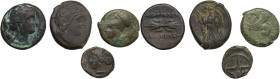 Greek Sicily. Multiple lot of four (4) unclassified AE coins. AE.