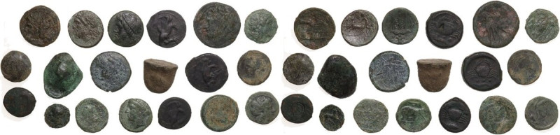 Greek Sicily. Lot of nineteen (19) coins to be sorted.