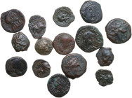Ptolemaic Kingdom. Multiple lot of fifteen (15) unclassified AE coins. AE.