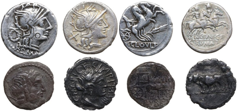 The Roman Republic. Multiple lot of four (4) AR coins. AR.