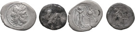 The Roman Republic. Lot of 2 unclassified AR Victoriati. AR. About VF:Good F.