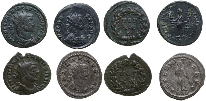 The Roman Empire. Multiple lot of four (4) BI/AE Antoniniani. BI/AE.