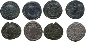 The Roman Empire. Multiple lot of four (4) BI/AE Antoniniani. BI/AE.