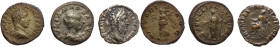 The Roman Empire. Lot of 3 unclassified AR Denarii; including: Commodus, Julia Maesa and Elagabalus. AR. About VF.