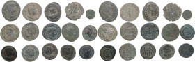 The Roman Empire. Lot of 15 unclassified AE denominations; including: Constantine I, Diocletian, Constantius II, Carinus, Probus, Magnentius, Otacilia...