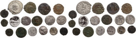 Miscellaneous from ancient world. From Roman Republic to Byzantine World. Multiple lot of seventeen (17) AR/AE coins. AR/AE.