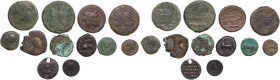 Miscellaneous from ancient world. Greek to Byzantine. Lot of twelve (12) coins to be sorted.