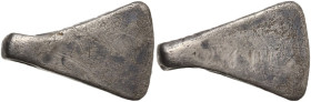 Silver pendant in the shape of an axe-blade. 20x13 mm.