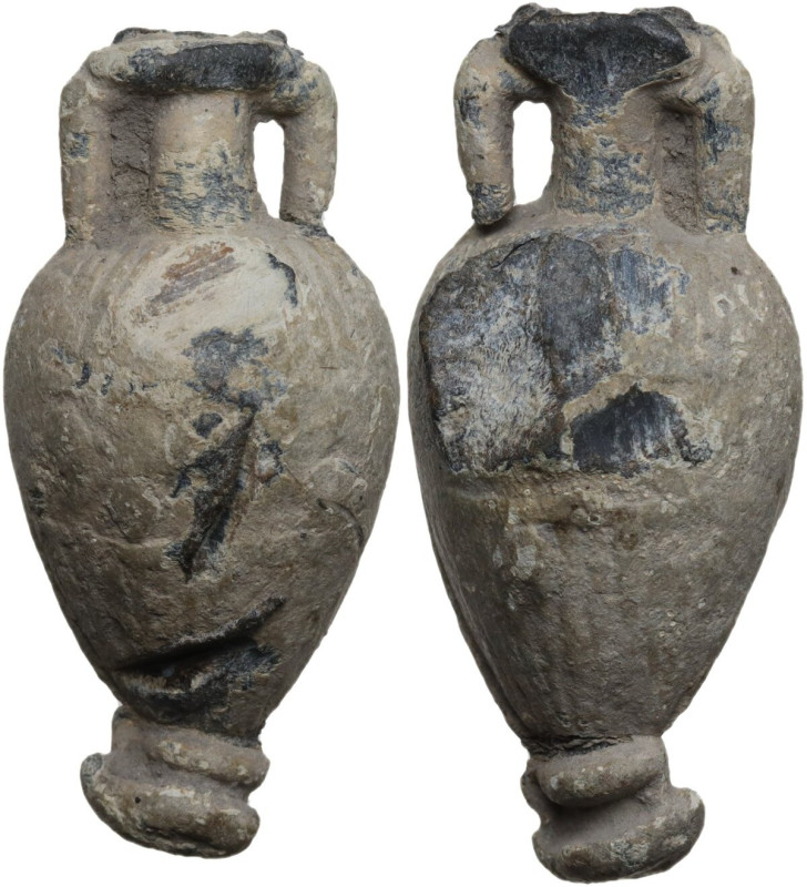 Lead weight in the shape amphora. Roman Period. 37 x 17 mm. 35.70 g.