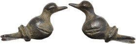 Silver decorative element in the shape of duck. Celtic, Danubian Region, 2nd century BC - 1st century AD. 2.80 g. 23.00 mm.