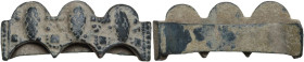 Bronze hair clip with geometric pattern. Migration period. 42 mm.