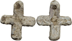 Lead cross pendant. 27x24 mm.