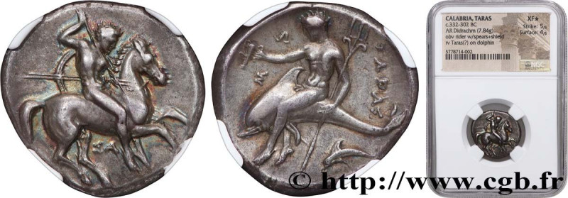 CALABRIA - TARAS
Type : Nomos, statère ou didrachme 
Date : c. 315-302 AC. 
Mint...