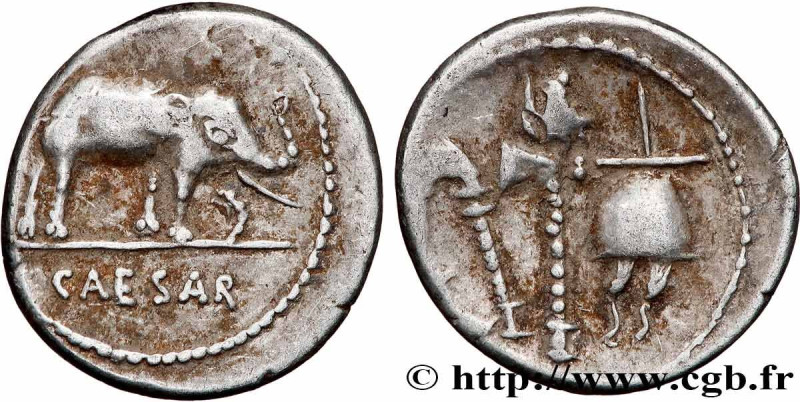 JULIUS CAESAR
Type : Denier 
Date : 49 AC. 
Mint name / Town : Gaule ou Italie 
...