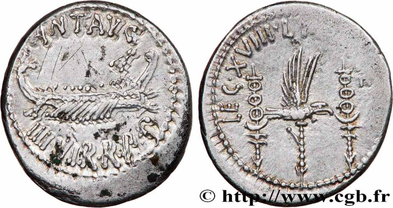 MARCUS ANTONIUS
Type : Denier 
Date : 32-31 AC. 
Mint name / Town : Grèce, Patra...