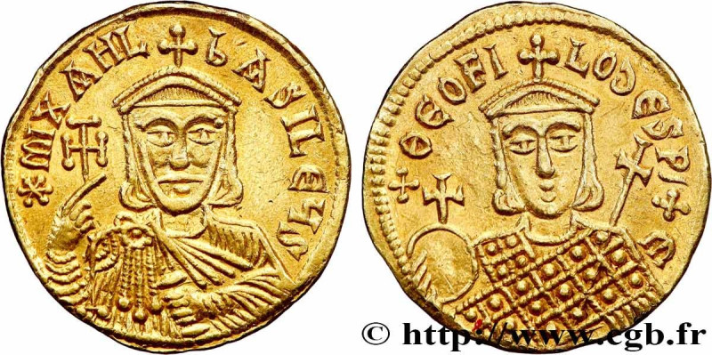 MICHAEL II and THEOPHILOS
Type : Solidus 
Date : 821-829 
Mint name / Town : Con...