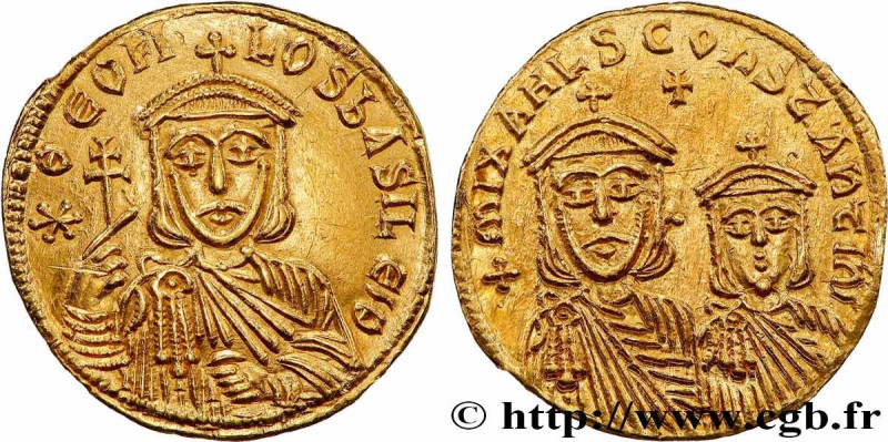 THEOPHILUS, MICHAEL II and CONSTANTINUS
Type : Solidus 
Date : 830-840 
Mint nam...