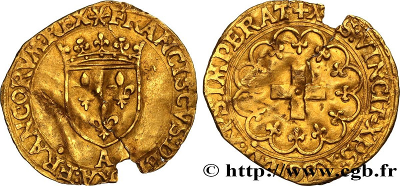 FRANCIS I
Type : Demi-écu d'or à la croisette, 1er type 
Date : 19/03/1541 
Date...