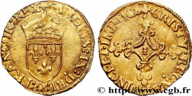 CHARLES IX
Type : Écu d'or au soleil, 1er type 
Date : 156[7/8] 
Mint name / Town : Limoges 
Quantity minted : 6000 
Metal : gold 
Millesimal fineness...