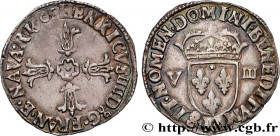 HENRY IV
Type : Huitième d'écu, croix feuillue de face 
Date : 1605 
Mint name / Town : Bordeaux 
Metal : silver 
Millesimal fineness : 917  ‰
Diamete...