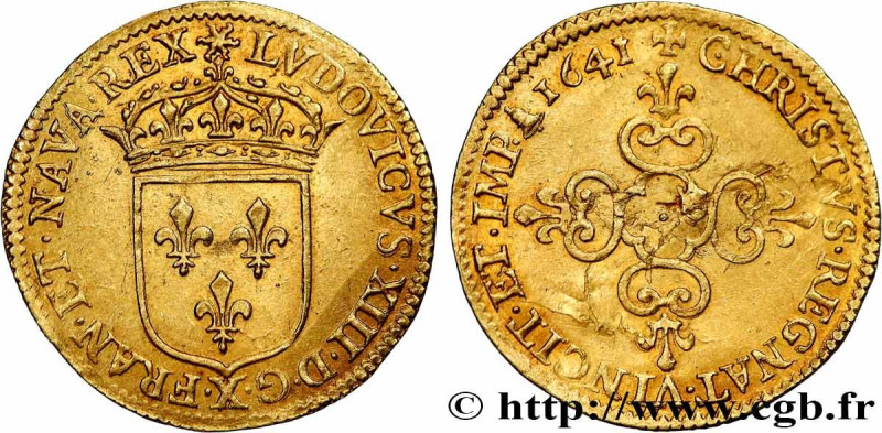 LOUIS XIII
Type : Écu d'or au soleil, 1er type 
Date : 1641 
Mint name / Town : ...