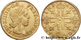 LOUIS XIV "THE SUN KING"
Type : Louis d'or à la mèche longue 
Date : 1648 
Mint name / Town : Arras 
Quantity minted : 2837 
Metal : gold 
Millesimal ...